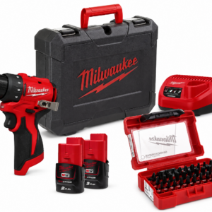 Pack Taladro percutor MILWAUKEE M12 BLPDRC 202C Brushless con Juego de puntas